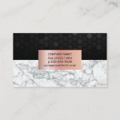 Geometrisch patroon | Witte marmer | Roos Gold Lij Visitekaartje (Achterkant)