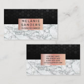 Geometrisch patroon | Witte marmer | Roos Gold Lij Visitekaartje (Voorkant / Achterkant)