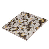 Geometrisch patroon - Witte marmer textuur en goud Tegeltje (Zijkant)