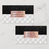 geometrisch patroon | witte stoffering | Rosé goud Visitekaartje (Voorkant / Achterkant)