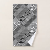 Geometrisch, Patroon, zwart en wit Bad Handdoek (Handdoek)
