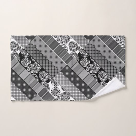 Geometrisch, Patroon, zwart en wit Bad Handdoek (Handdoek)