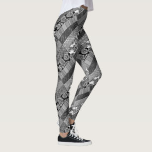 Geometrisch, Patroon, zwart en wit Leggings