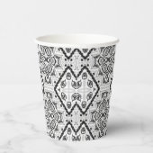 Geometrisch, patroon, zwart en wit papieren bekers (Rechts)