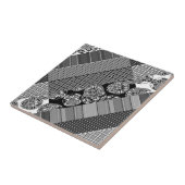Geometrisch, Patroon, zwart en wit Tegeltje (Zijkant)