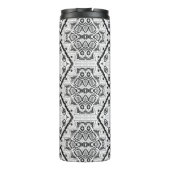 Geometrisch, patroon, zwart en wit thermosbeker (Achterkant)