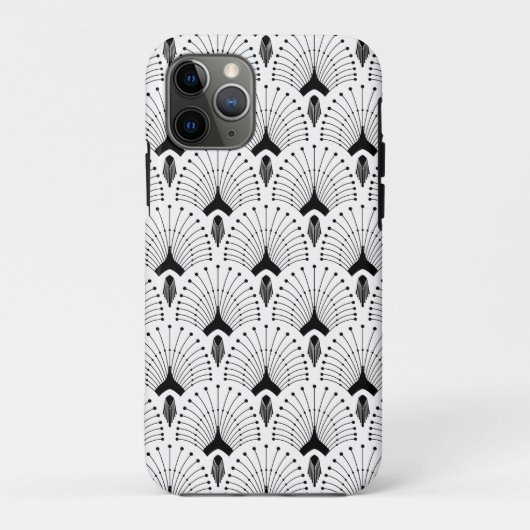 Geometrisch patroon zwart-wit art-deco Case-Mate iPhone case (Achterkant)