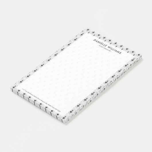 Geometrisch patroon zwart-wit art-deco post-it® notes (Schuin)