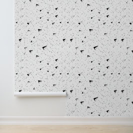 Geometrisch patroon Zwart-wit behang