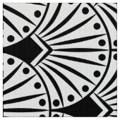 Geometrisch patroon zwart-wit kunstdeco stof (Close Up)