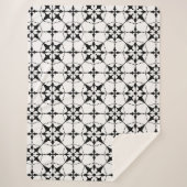 Geometrisch Patroon Zwart wit Sherpa Deken (Voorkant)