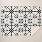 Geometrisch Patroon Zwart wit Sherpa Deken (Voorkant (horizontaal))