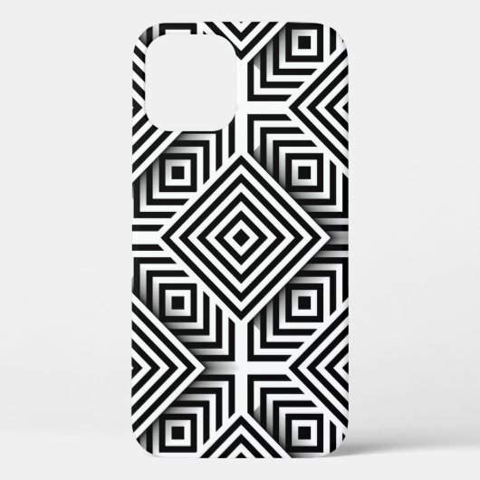 Geometrisch patroon. Zwart-wit. Vierkantjes en st Case-Mate iPhone Case (Achterkant)