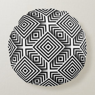 Geometrisch patroon. Zwart-wit. Vierkantjes en st Rond Kussen