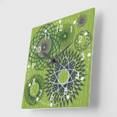 Geometrisch patroonblauw vierkante klok (Hoek)