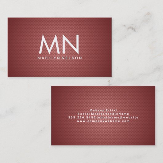 Geometrisch patroonmonogram visitekaartje (Voorkant / Achterkant)