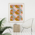 Geometrisch patroonontwerp in een aardepaaskleur poster<br><div class="desc">Geometrisch patroonontwerp in het Poster van de verouderde pasteelkleur</div>