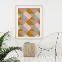 Geometrisch patroonontwerp in een aardepaaskleur