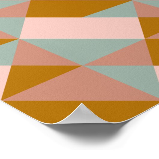 Geometrisch patroonontwerp in een aardepaaskleur poster (Hoek)