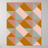 Geometrisch patroonontwerp in een aardepaaskleur poster (Voorkant)