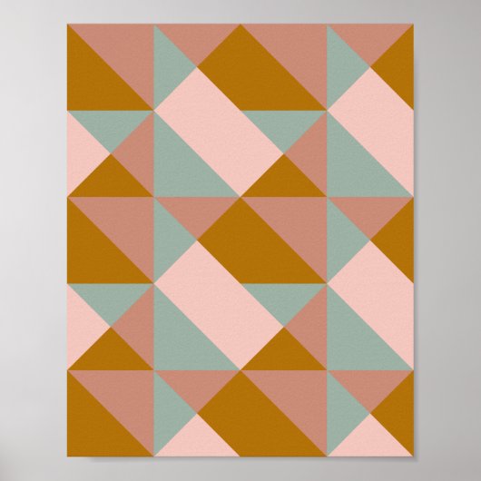 Geometrisch patroonontwerp in een aardepaaskleur poster (Voorkant)