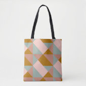 Geometrisch patroonontwerp in een aardepaaskleur tote bag (Voorkant)