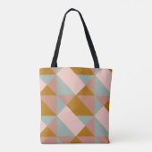 Geometrisch patroonontwerp in een aardepaaskleur tote bag (Achterkant)