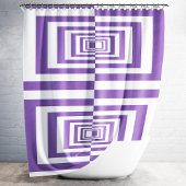 Geometrisch patroonontwerp in modern Paars en wit Douchegordijn