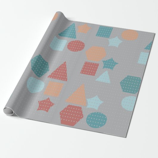 Geometrisch patroonpapier cadeaupapier (Uitgerold)