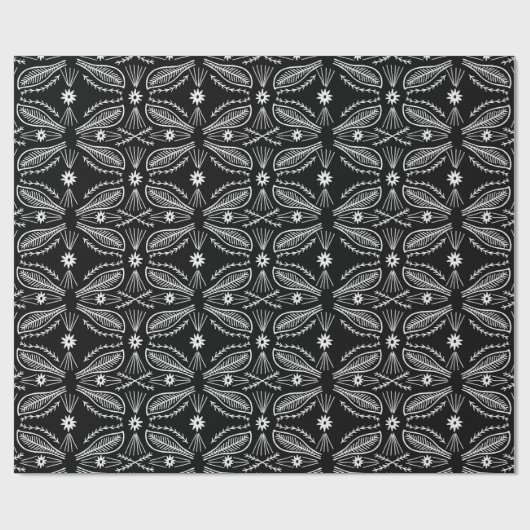 Geometrisch patroonpatroon Poblanos Black & White Cadeaupapier (Vlak)