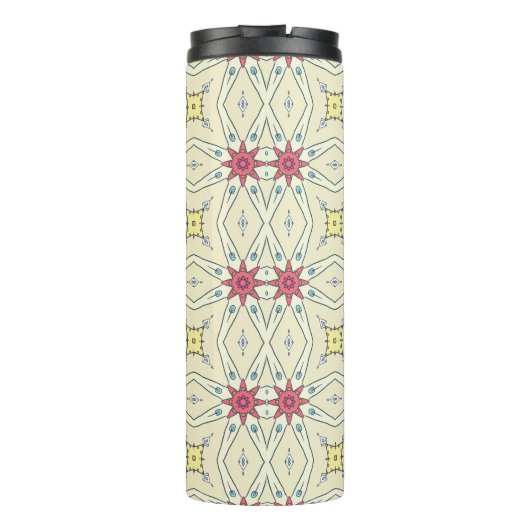 Geometrisch patroonpatroon van pasteelretro thermosbeker (Achterkant)