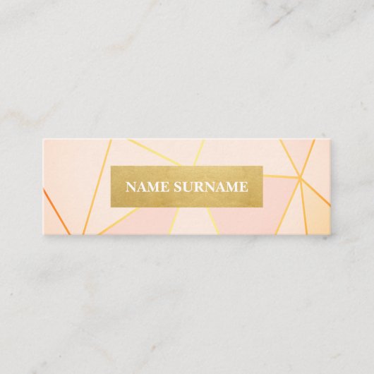 Geometrisch patroonpeach Gold Mini Visitekaartje (Voorkant)