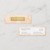 Geometrisch patroonpeach Gold Mini Visitekaartje (Voorkant / Achterkant)