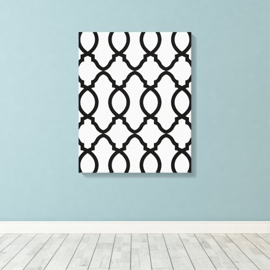 geometrisch patroonrooster canvas afdruk (Insitu (Houten vloer))