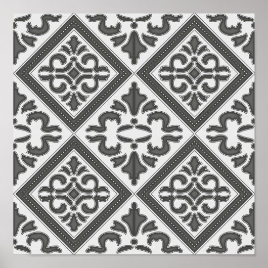 geometrisch patroonrooster poster (Voorkant)