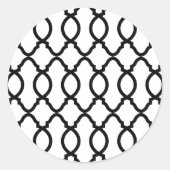 geometrisch patroonrooster ronde sticker (Voorkant)