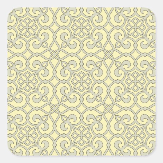 geometrisch patroonrooster vierkante sticker (Voorkant)