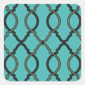 geometrisch patroonrooster vierkante sticker (Voorkant)