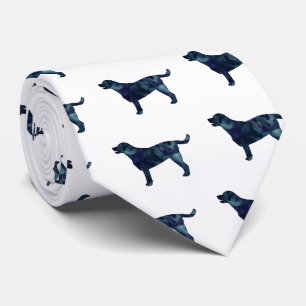 Geometrisch patroonsilhouet van labrador Retriever Stropdas