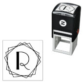 Geometrisch Pentagons Lijst Single Initiaal Monogr Zelfinktende Stempel (In situ)