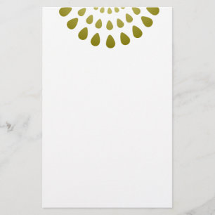 Geometrisch petaalpatroon in goud briefpapier