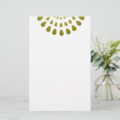 Geometrisch petaalpatroon in goud briefpapier (Staand voorkant)
