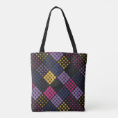 Geometrisch picklebalpatroon, met naam tote bag (Achterkant)