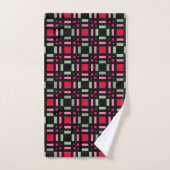 Geometrisch plaid groen rood zwart strepen bad handdoek (Handdoek)