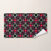 Geometrisch plaid groen rood zwart strepen bad handdoek (Handdoek)