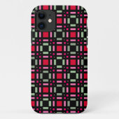 Geometrisch plaid groen rood zwart strepen Case-Mate iPhone case (Achterkant)
