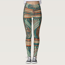 Geometrisch "Prairie Style" Glas in lood Leggings