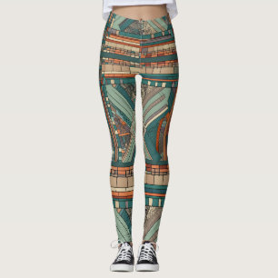 Geometrisch "Prairie Style" Glas in lood Leggings