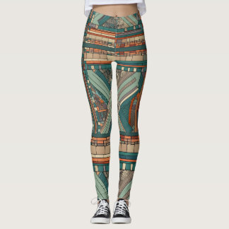 Geometrisch "Prairie Style" Glas in lood Leggings