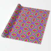 Geometrisch prisma, regenboogkleuren, hete roze ta cadeaupapier (Uitgerold)